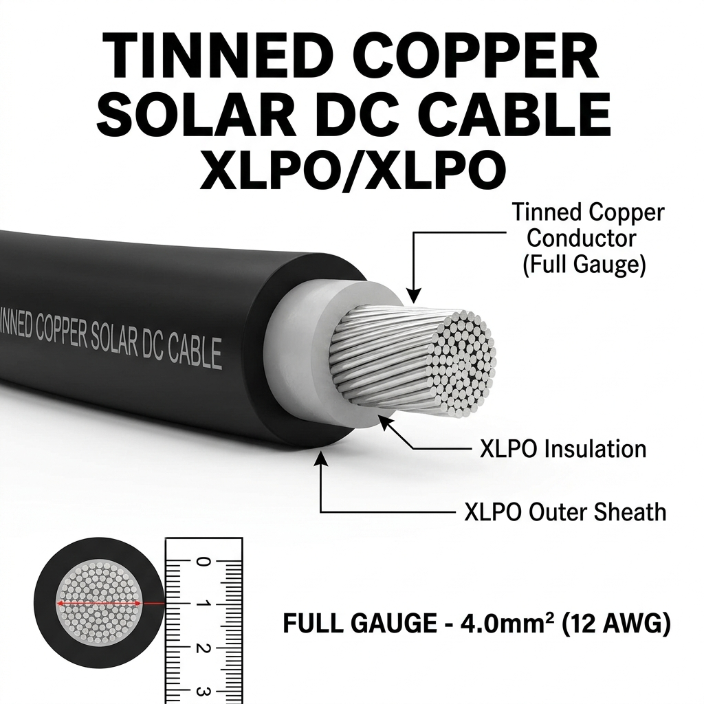 Tinned Copper Solar DC Cable XLPO/XLPO (Full Gauge)