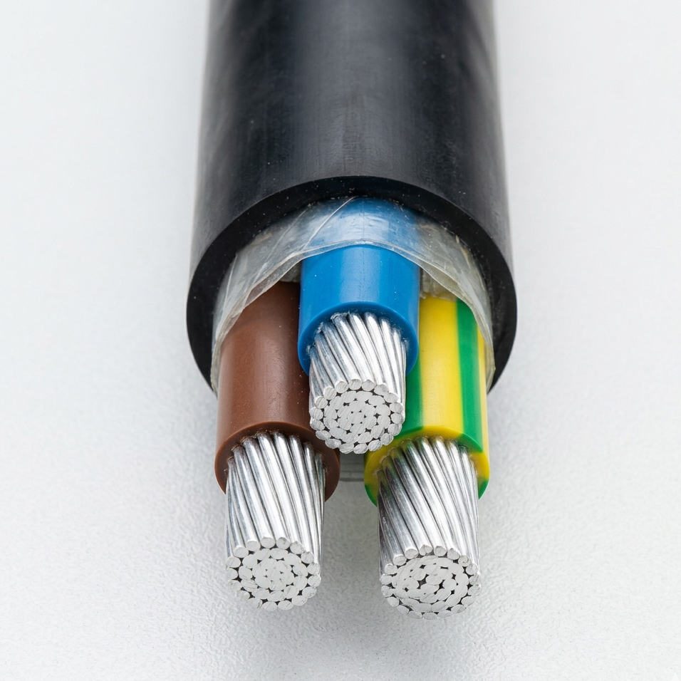 blue green and yellow cableand copper